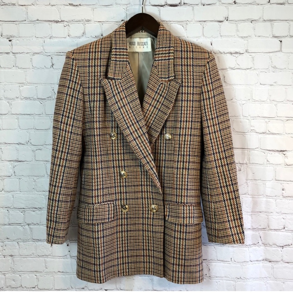 Hugo Buscati Plaid Blazer